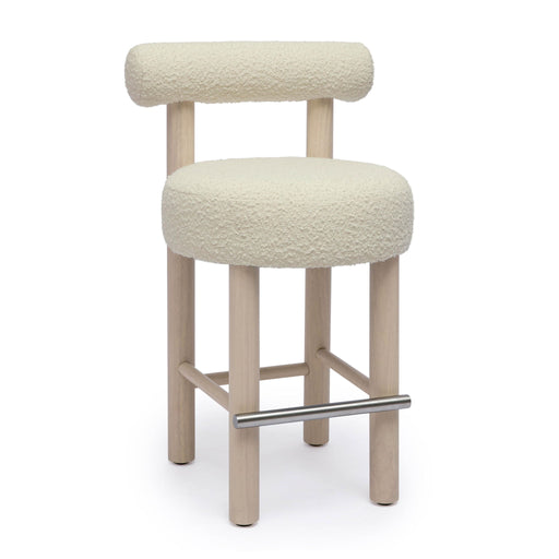 Carmel - Boucle and Solid Wood Counter Stool - R&R Furniture Gallery (Fountain Valley, CA)