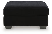 SimpleJoy oversized accent ottoman by Signature Design Ashley, showing a plush, beige fabric with a sturdy wooden base.