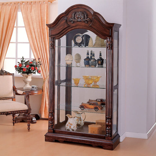 Denton - Curio Cabinet - Cherry - R&R Furniture Gallery (Fountain Valley, CA)