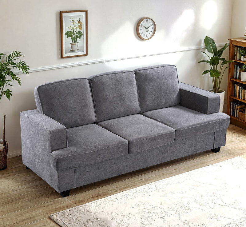 Modern Sofa, Comfortable 3 Seater Couch With Deep Seating, Loose Back Cushions, Wide Arms - R&R Furniture Gallery (Fountain Valley, CA)