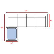 Wide Patio Sectional With Cushions - Brown - R&R Furniture Gallery (Fountain Valley, CA)