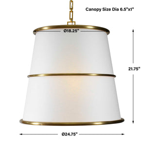 Triad - 4 Light Pendant - Brass / White