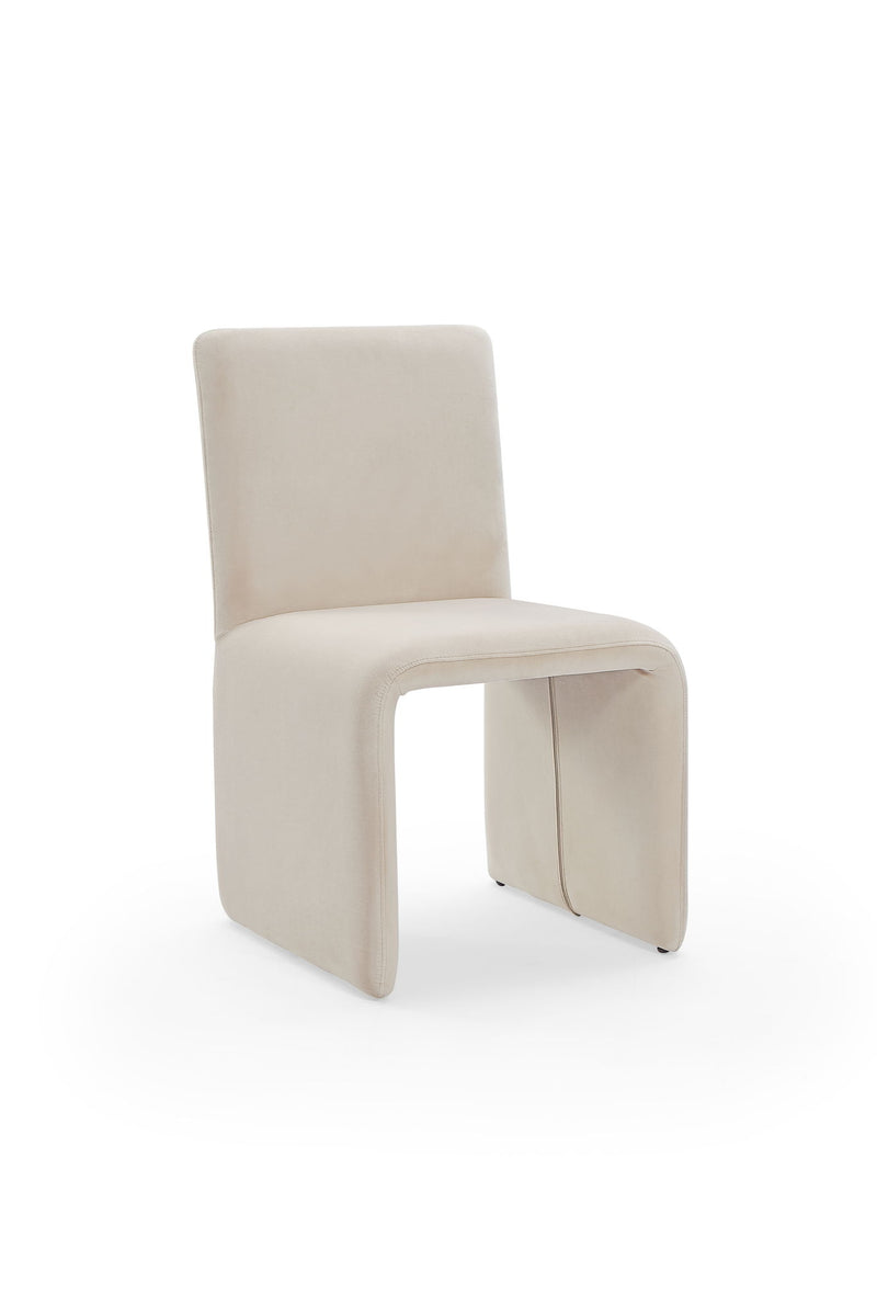Winston Fully Upholstered Side chair in Sand Velvet