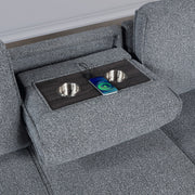 Rebecca - Sofa With Pull Out Bed, Storage Chaise, USB And Cup Holders - Dark Gray - R&R Furniture Gallery (Fountain Valley, CA)