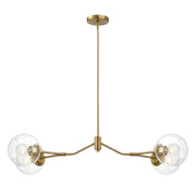 Ashcroft Furniture Jewel 4-light chandelier with clear and gold hanging glass fixtures, ceiling light fixture with elegant design