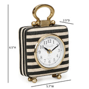 Mona - Striped Contract-Grade Standing Accent Clock - Black - R&R Furniture Gallery (Fountain Valley, CA)
