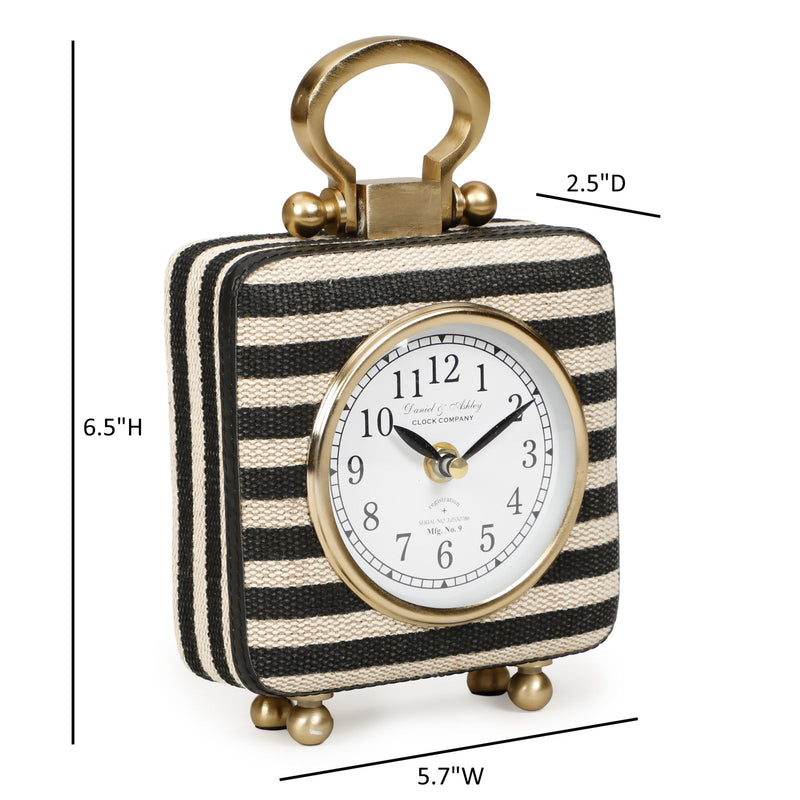 Mona - Striped Contract-Grade Standing Accent Clock - Black - R&R Furniture Gallery (Fountain Valley, CA)