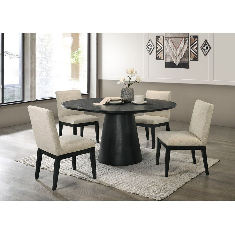 Froja - Side Chair (Set of 2) - Beige Fabric & Black - R&R Furniture Gallery (Fountain Valley, CA)