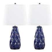 Lumi Source Hex contemporary lamp set with two geometric lamps featuring a modern design and sleek black finish.