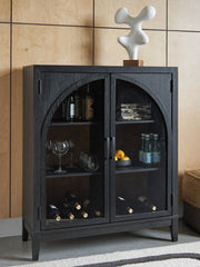 Armenleigh - Bar Cabinet - Black / Brown - R&R Furniture Gallery (Fountain Valley, CA)