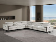 1246 - 7-Piece L-Shaped Modular Power Reclining Sectional With 3 Power Recliners And Power Headrests - R&R Furniture Gallery (Fountain Valley, CA)