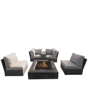 Patio Conversation Set & Cushions, Seats 4 - Gray Mix - R&R Furniture Gallery (Fountain Valley, CA)