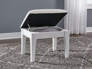 Chalanna - Vanity Stool - White - R&R Furniture Gallery (Fountain Valley, CA)