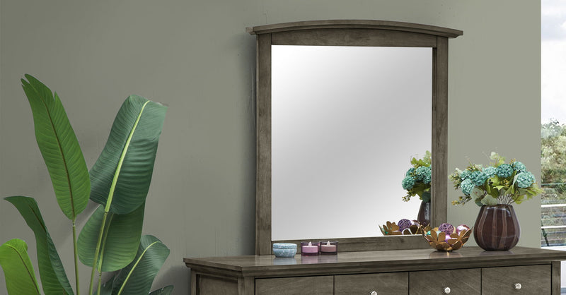Elegant wall mirror by Glory Furniture with a sleek, modern frame, perfect for stylish interior decor.