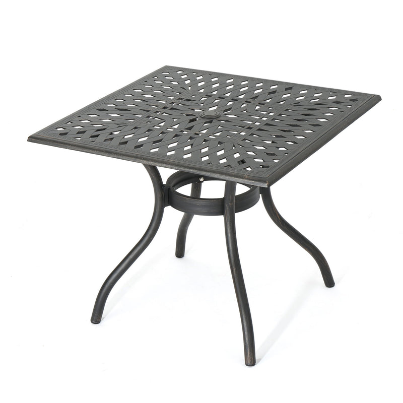 Enchantia - Outdoor Square Dining Table With Weave Tabletop And Flared Legs - Copper - R&R Furniture Gallery (Fountain Valley, CA)