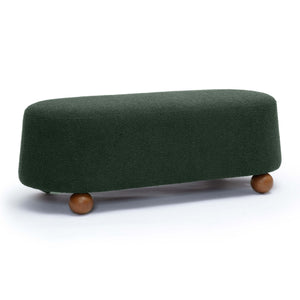 Jaine - Boucle Large Ottoman - Forest Green - R&R Furniture Gallery (Fountain Valley, CA)