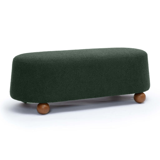 Jaine - Boucle Large Ottoman - Forest Green - R&R Furniture Gallery (Fountain Valley, CA)