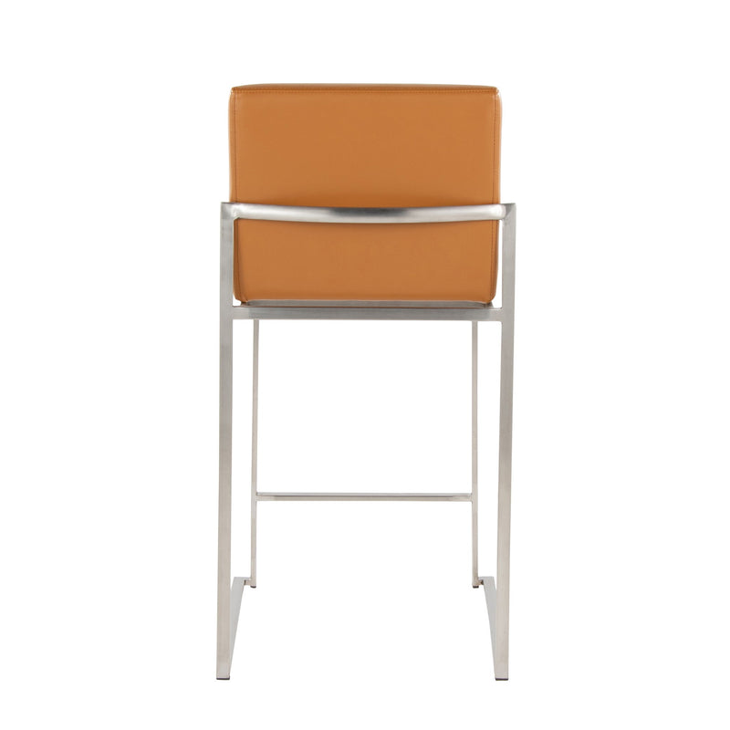 Lumi Source Fuji contemporary high back barstool set, featuring modern design with high backs and sleek finish, two stools side by side.