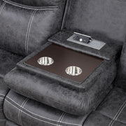 Zubaida - Sofa w/USB Dock & Console(Motion) - R&R Furniture Gallery (Fountain Valley, CA)