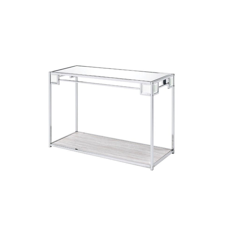 Asbury - Console Table - Mirrored & Chrome - R&R Furniture Gallery (Fountain Valley, CA)