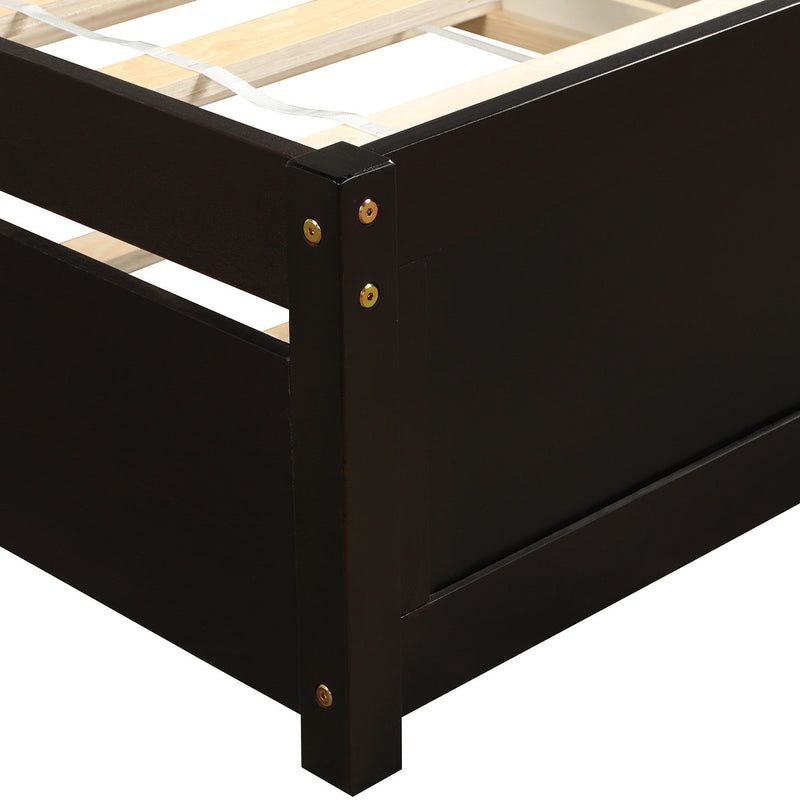 Platform Bed Wood Bed Frame With Trundle - R&R Furniture Gallery (Fountain Valley, CA)