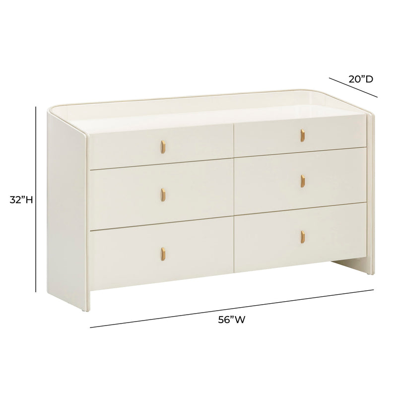 Collins - 6-Drawer Dresser - Cream - R&R Furniture Gallery (Fountain Valley, CA)
