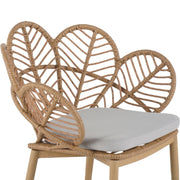 Kirk - Outdoor Wicker Peacock Shape Papasan Style Chair, Teak Finished Leg (Set of 2) - Beige / Light Brown / Light Teak - R&R Furniture Gallery (Fountain Valley, CA)