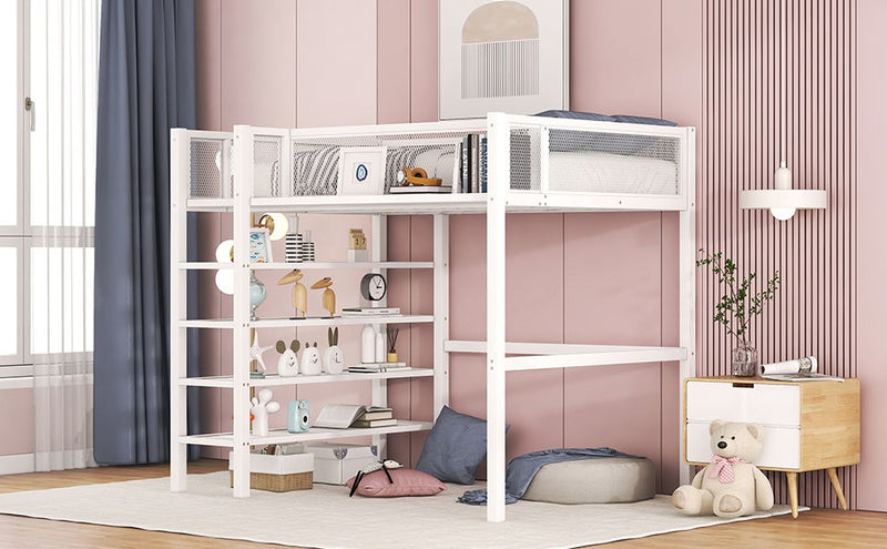Loft Bed With 4 Tier Shelves And Storage - R&R Furniture Gallery (Fountain Valley, CA)