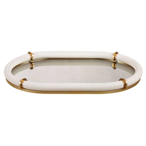 Cyprus - Leather Oval Tray - White