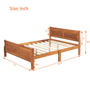 Platform Bed Frame Mattress Foundation Sleigh Bed With Headboard / Footboard / Wood Slat Suppor - R&R Furniture Gallery (Fountain Valley, CA)