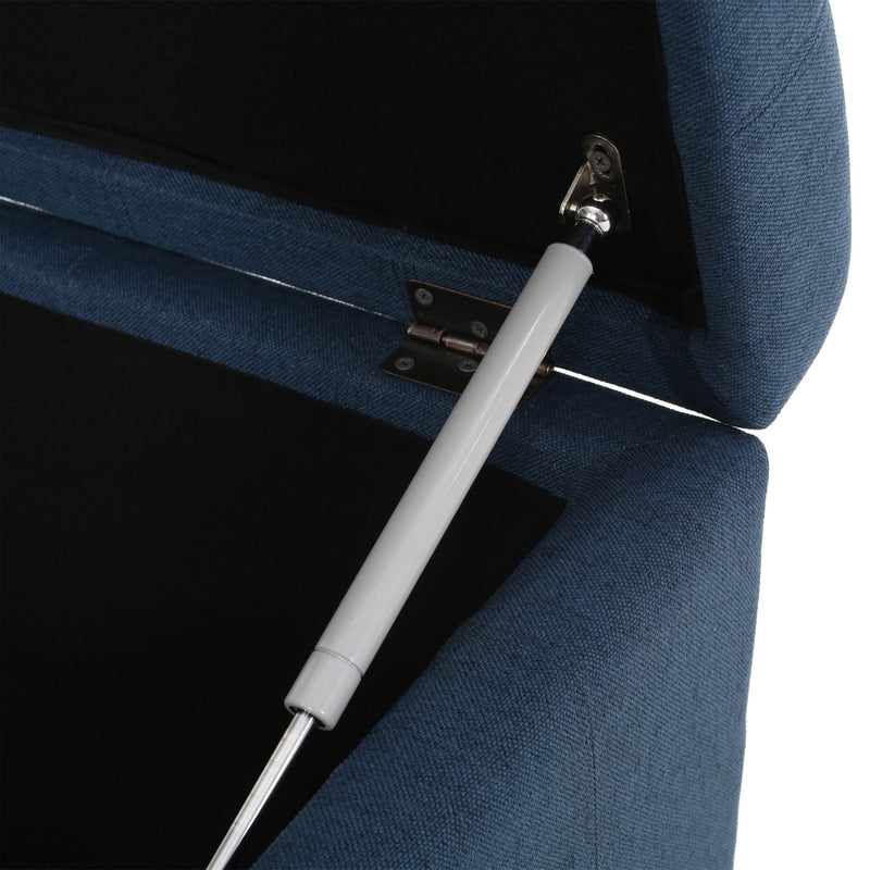 Noble House Isabella contemporary storage ottoman with soft fabric upholstery and hidden storage compartment.