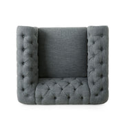 Fabric Upholstered Club Chair With Scrolled Tuxedo Arms - R&R Furniture Gallery (Fountain Valley, CA)