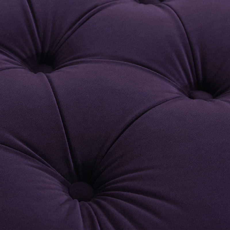 Dawn - Tufted Round Ottoman Nailhead Accents - Purple - R&R Furniture Gallery (Fountain Valley, CA)