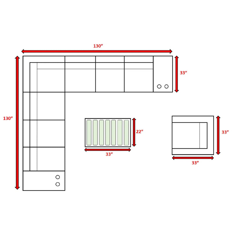 Modern Patio Rattan Sectional Set With Cushions - R&R Furniture Gallery (Fountain Valley, CA)