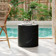 Cylindrical Design, Outdoor Lightweight Concrete Side Table - R&R Furniture Gallery (Fountain Valley, CA)
