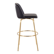 Lumi Source Toriano contemporary fixed-height barstools with swivel, round footrest, set of 2, featuring modern design and sleek finish.