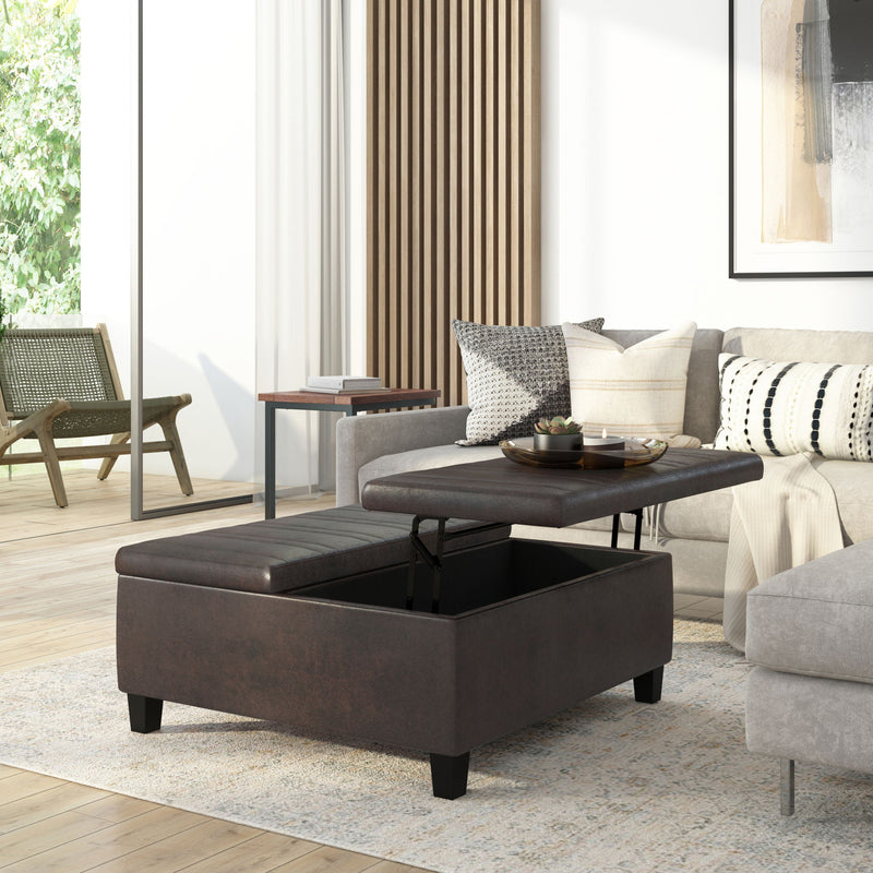 Ellis - Upholstered Coffee Table Storage Ottoman - R&R Furniture Gallery (Fountain Valley, CA)