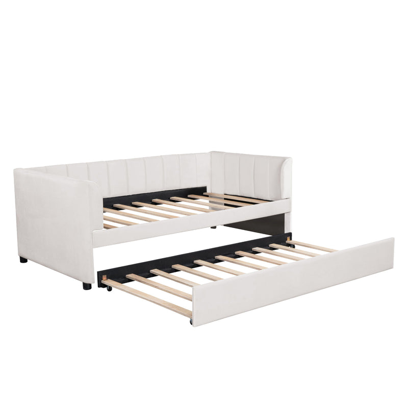 Upholstered Daybed With Ergonomic Design Backrest - R&R Furniture Gallery (Fountain Valley, CA)