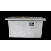 Gray propane and natural gas outdoor fire pit table from LSI Patio Furniture with a modern design and built-in flame feature.