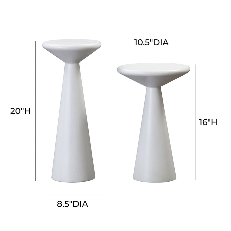 Gianna - Concrete Accent Tables (Set of 2) - White - R&R Furniture Gallery (Fountain Valley, CA)