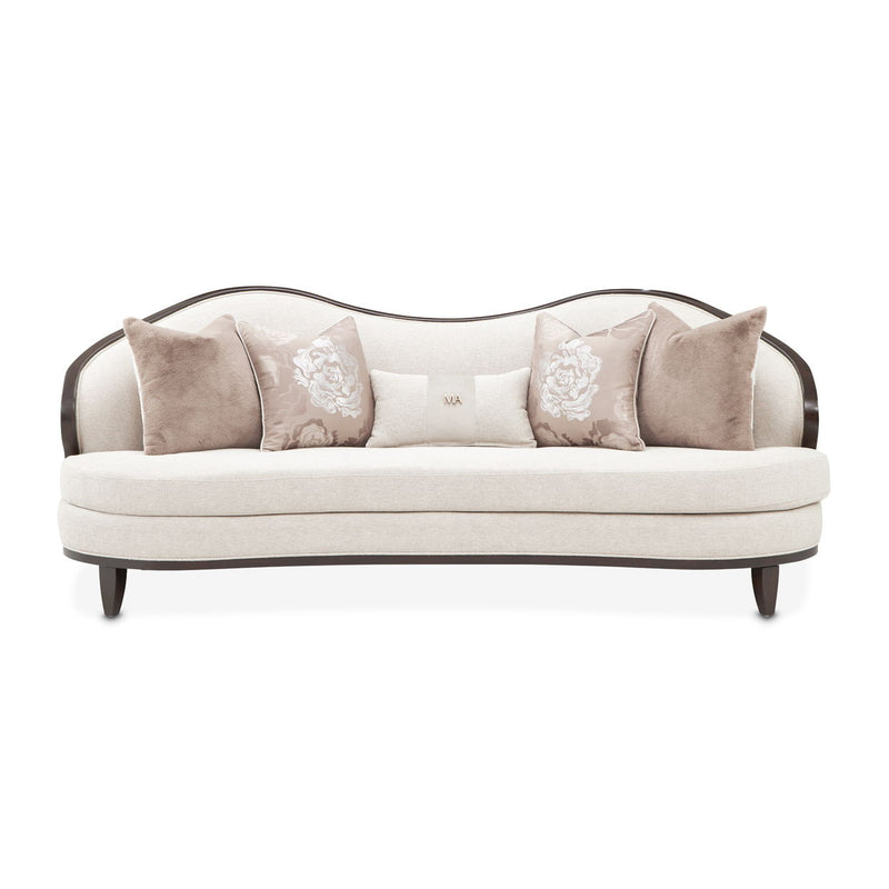 Camellia Field - Chenille Sofa - Beige / Dark Brown - R&R Furniture Gallery (Fountain Valley, CA)