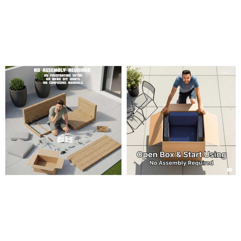 Modern Wicker Outdoor Seating Set With Cushions