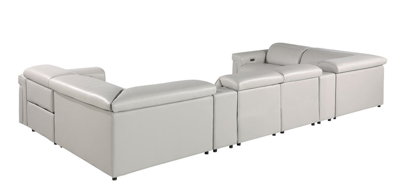 1126 - 8-Piece U-Shaped Sectional Sofa In With 2 Power Recliners & Power Headrests