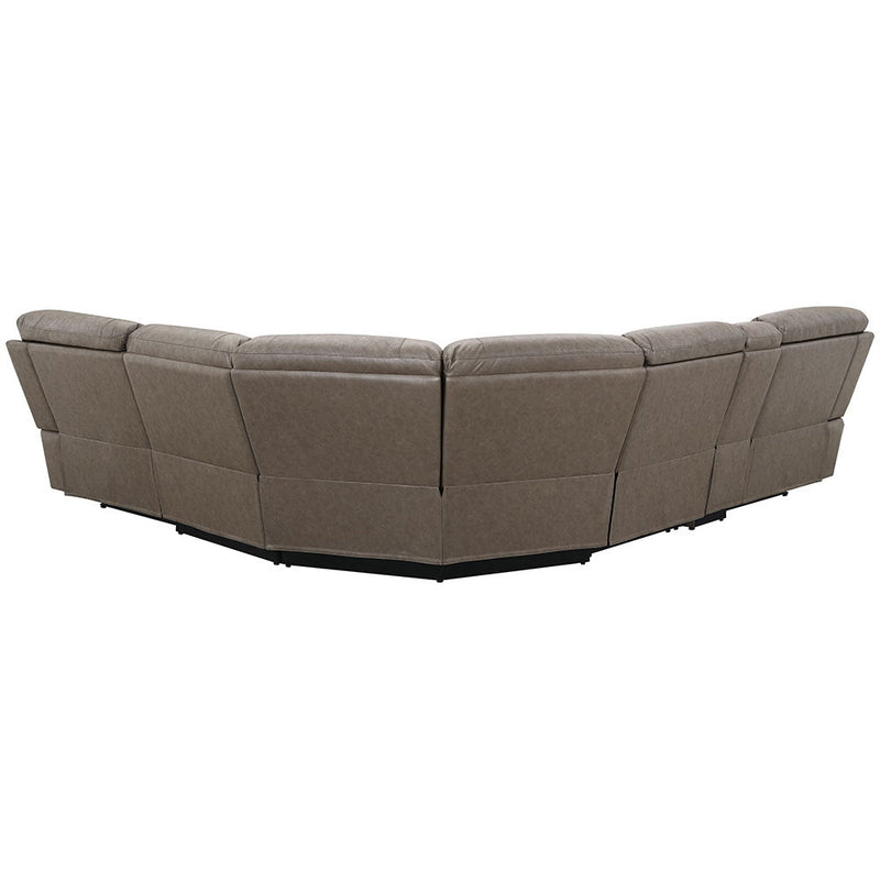 Kantu - Motion Sectional Sofa - Brown Synthetic Leather - R&R Furniture Gallery (Fountain Valley, CA)