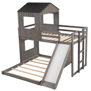 Loft Bunk Bed With Playhouse, Farmhouse, Ladder, Slide And Guardrails - R&R Furniture Gallery (Fountain Valley, CA)