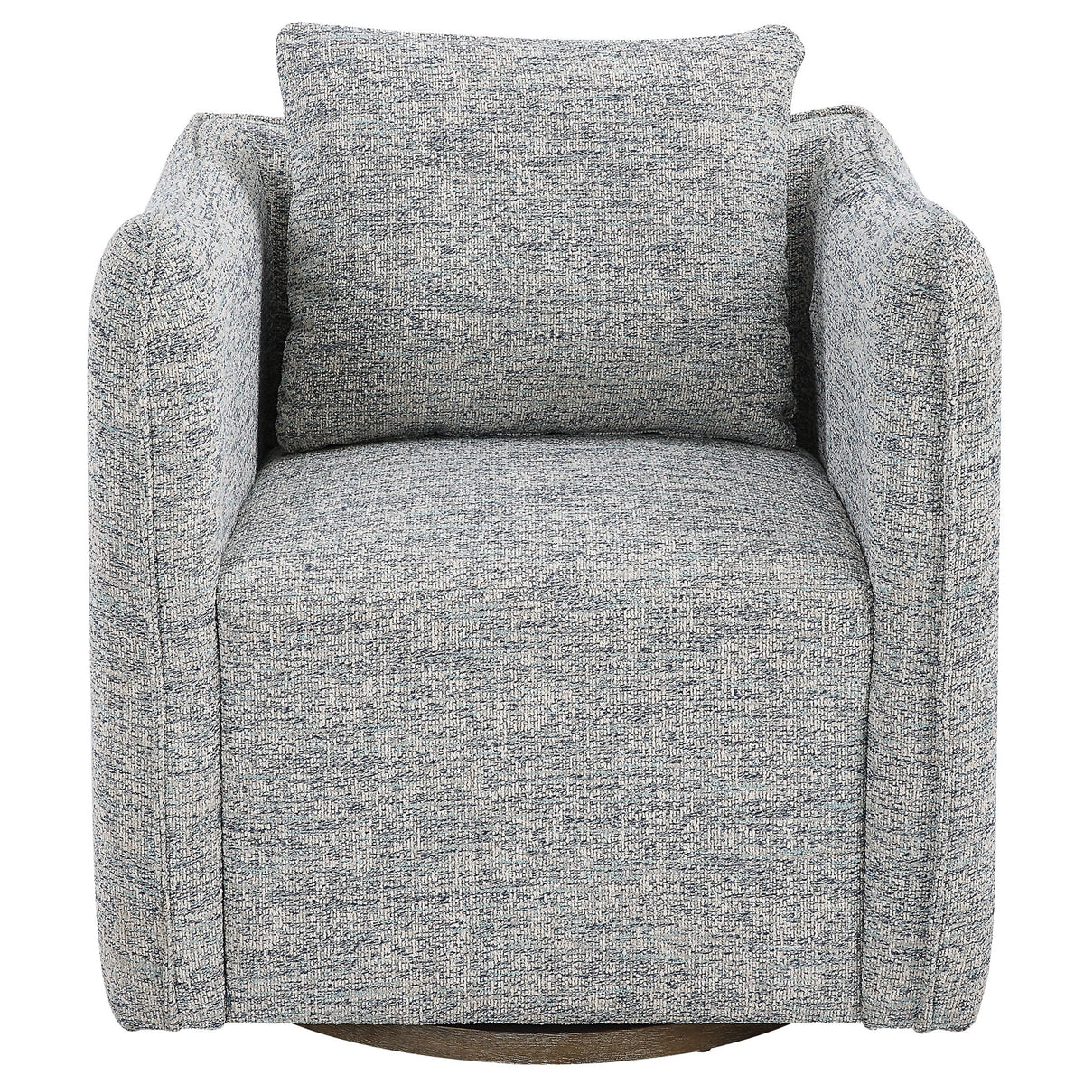 Uttermost Corben swivel chair with plush fabric upholstery and a modern design, featuring a sturdy base and comfortable seating.