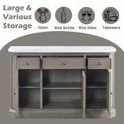 Zumala - Server - Marble Top & Weathered Oak - R&R Furniture Gallery (Fountain Valley, CA)