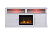 Terra - TV Stand Console With Fireplace - White Walnut - R&R Furniture Gallery (Fountain Valley, CA)