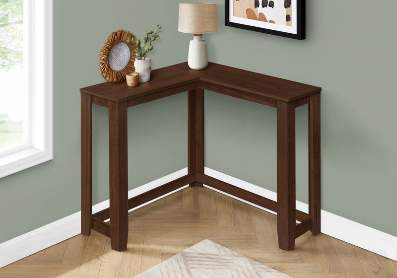 Corner Accent Console Table For Entryway, Contemporary & Modern - Cherry - R&R Furniture Gallery (Fountain Valley, CA)