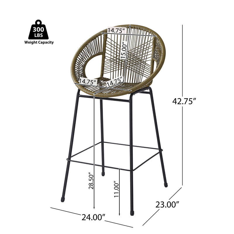Ferrara - Outdoor Patio Barstool (Set of 2) - R&R Furniture Gallery (Fountain Valley, CA)